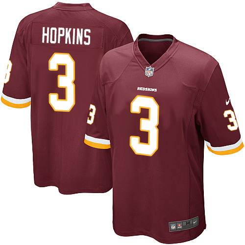 Men's Game Dustin Hopkins Nike Jersey Burgundy Red Home - #3 NFL Washington Redskins